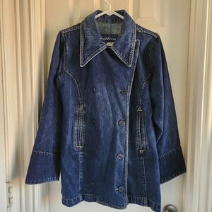 Express Bleus Womens Vintage Medium Wash Denim Jacket Size M